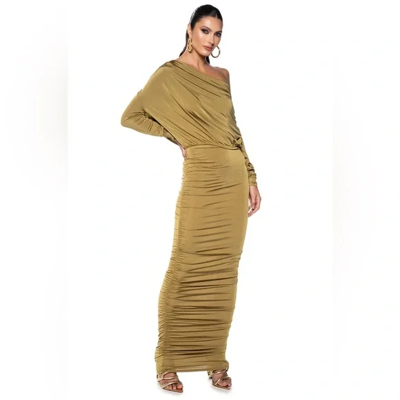 AKIRA Olive Long Sleeve Maxi Dress - Picture 2 of 5